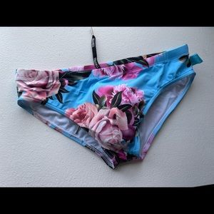 Timoteo Floral Rose Turquoise Men’s Speedo Brief Swimsuit